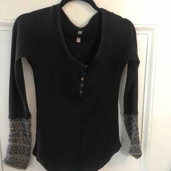Free People Tops - Free People black thermal Small